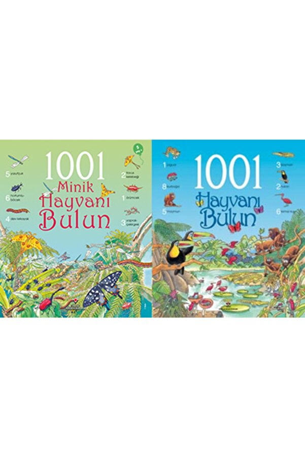 Tübitak Yayınları 1001 Hayvanı Bulun / 1001 Minik Hayvanı Bulun 2 'li Set 5+