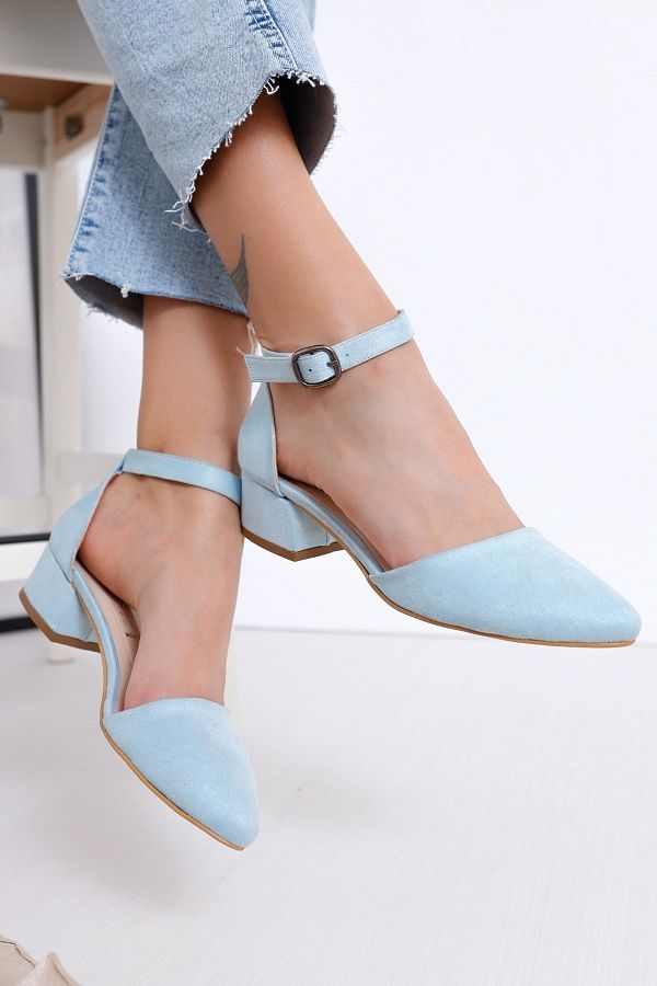 BiMode Baby Blue Suede Women s Heeled Shoes Size 34 43 Mia Trendyol