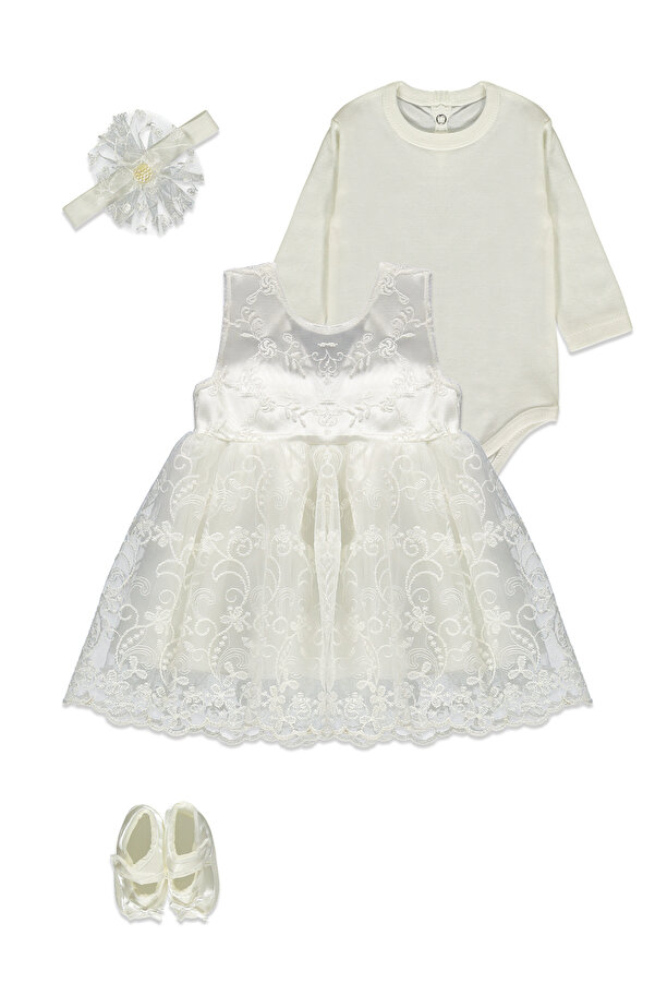 Nai baby Kız Bebek Mevlüt Seti 4 Parça Hediyelik Pamuklu Büyük Fiyonklu