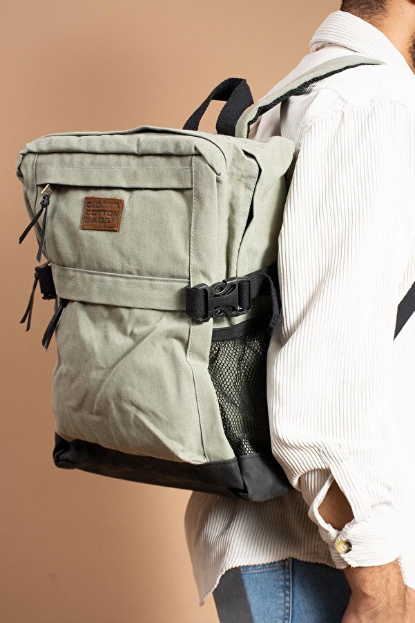 MELAMS Kullanışlı Seyahat ve Taşıma Çantası Vintage Kanvas Yan Cepli Su Geçirmez Unisex Sırt Çantası