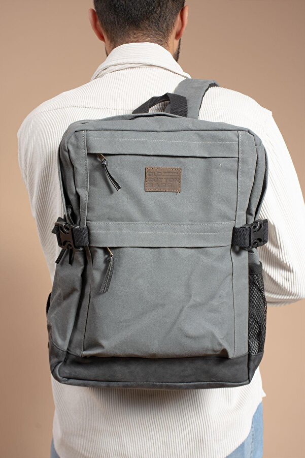 MELAMS Kullanışlı Seyahat ve Taşıma Çantası Vintage Kanvas Yan Cepli Su Geçirmez Unisex Sırt Çantası