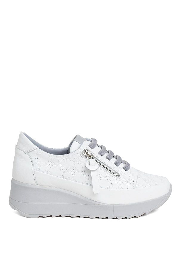 Mammamia-D24YA-3730 Women's Leather Casual Shoes White 1