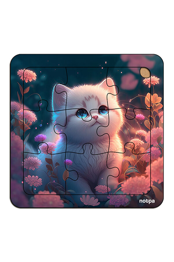 kutuTR NOTPA Çocuklar İçin  Ahşap Renkli Yapboz 13x13 Ebadında Puzzle 9 Parça 3'lü Set 310