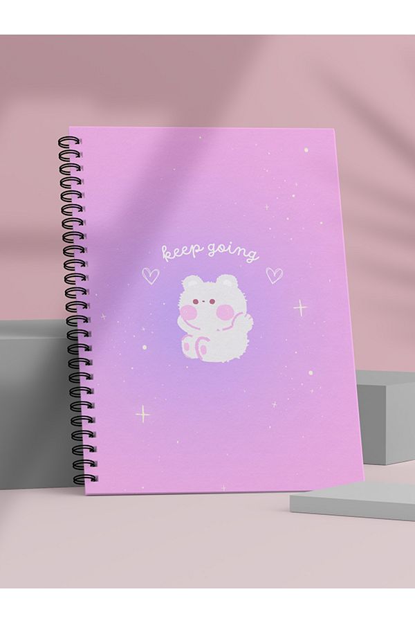 Fobinote-Spiral School Notebook 80 Sheets (1 Piece) - A5 Size Checkered Notebook 1
