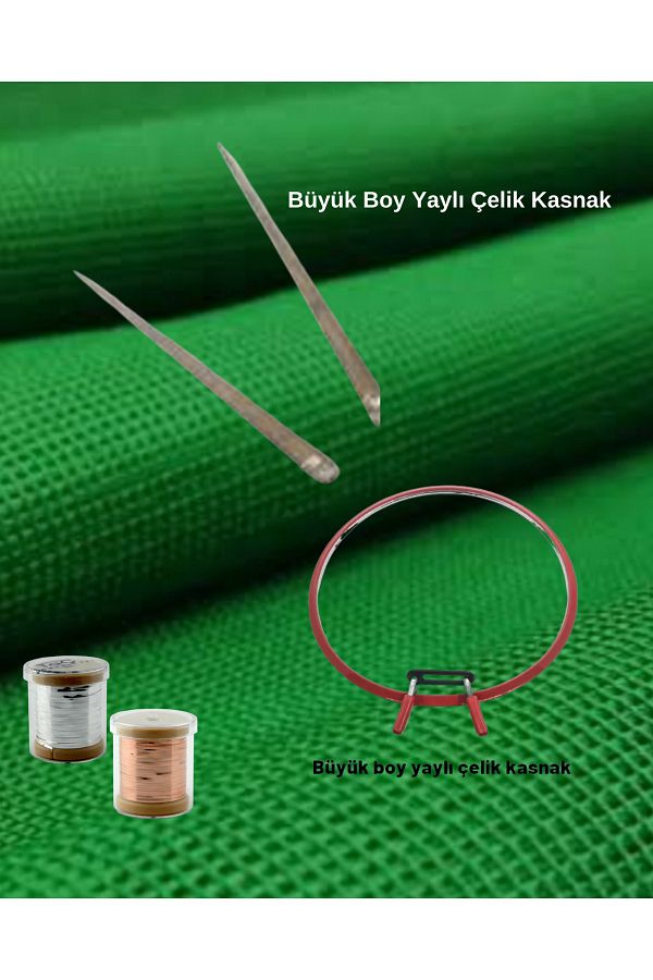 LİLYHOBBYLAND-Wire Breaking Starter Kit (green Square Tulle, 2 Pieces Crown Wire Breaking Wire and Large Spring Pulley) 1
