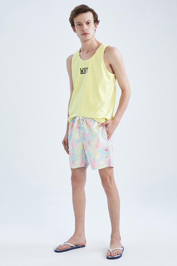 DeFacto-Regular Fit Short Length Patterned Sea Shorts W9770az22hs 1