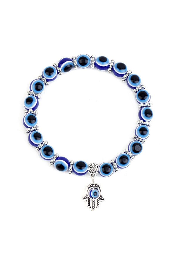 Choice Blue Eye Resin Temperament Casual Hip Hop Series Personality Fatima Palm Devil Eyeball Bracelet P. Trendyol