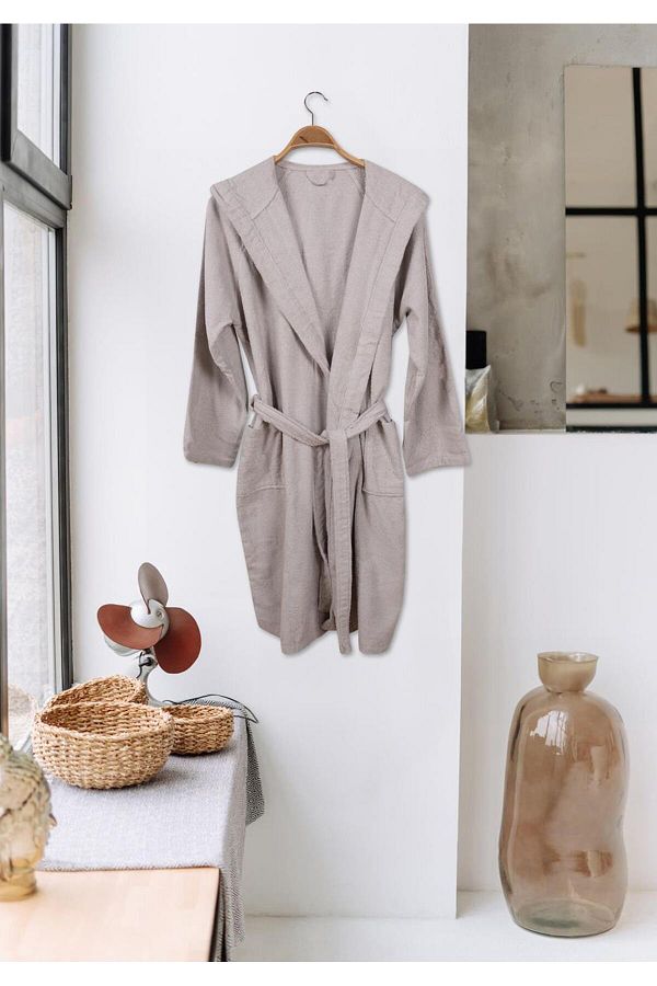Baveno-100% Cotton Hooded Towel Bathrobe 1