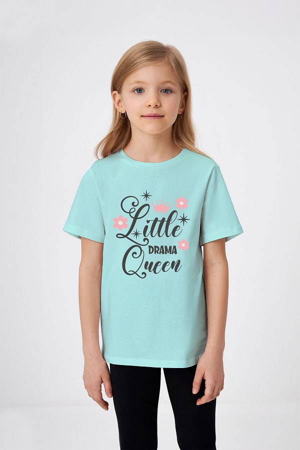 ADABEBEK-Little Drama Queen Printed Girl's T-Shirt 1