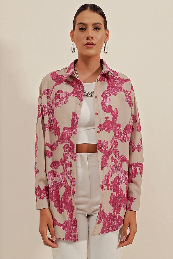 Bigdart-3900 Oversize-Lang-Basic-Hemd – D. Fuchsia 1
