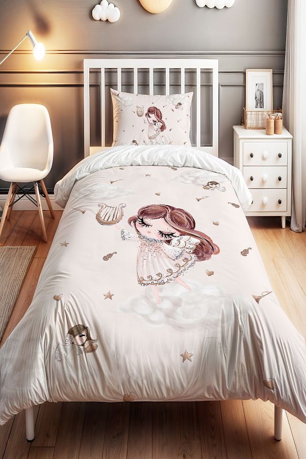 EVPANYA-Musician Fairy Patterned Single Baby Kids Bedding Set 1