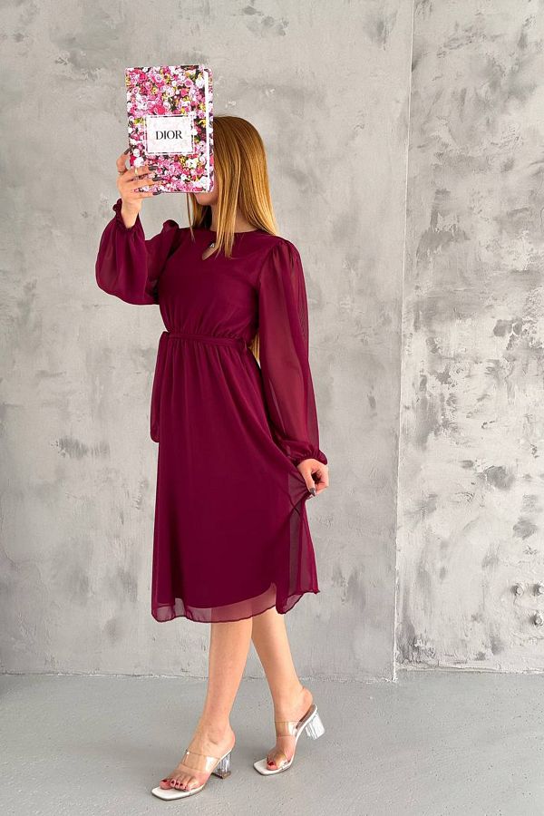 Chiffon dress midi length outlet