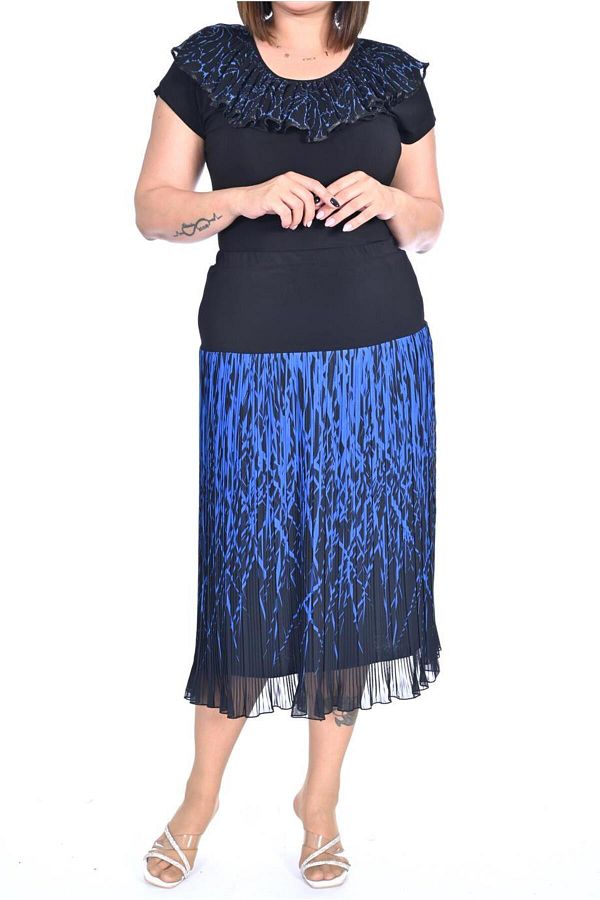 Plus size pleated chiffon skirt store