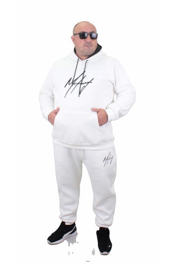 Starbattal-Large Size 3 Thread Tracksuit Set Basic Tk710 Ecru 1