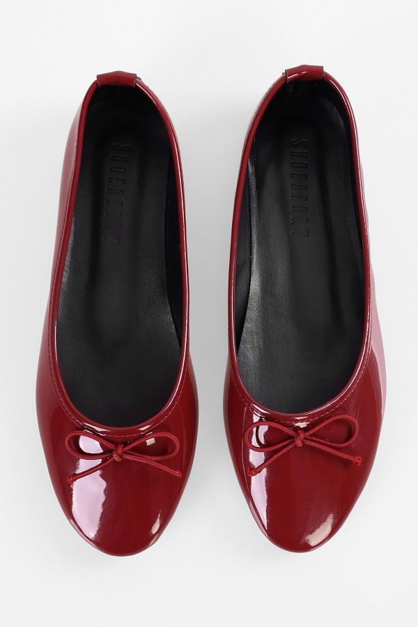 Burgundy ballet shoes shop