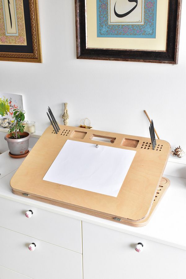 İskarpela-ARCHITECTOR SINAN Portable Wooden A3 Drawing Table, Desktop Easel (Natural Color) 1