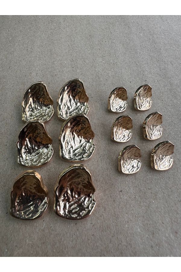 ODDA TASARIM ATÖLYESİ-Asymmetric cambered shell model light gold button set 1