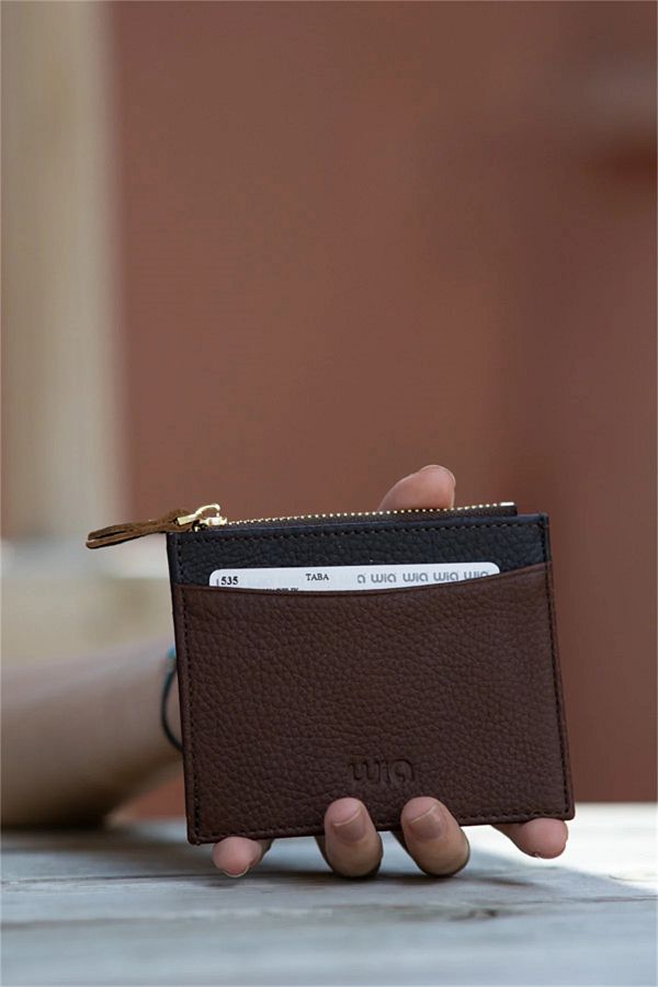 Wia-Women's Leather Card Holder, Tan 535 1