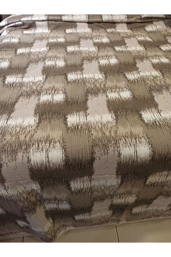 ŞENER HOME-Patchwork Pattern Printed 200x240 CmDouble (BATTAL) Single Pike - Brown 1