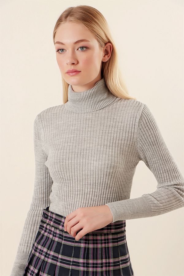 Bigdart-10311 Rollkragenpullover – Grau 1