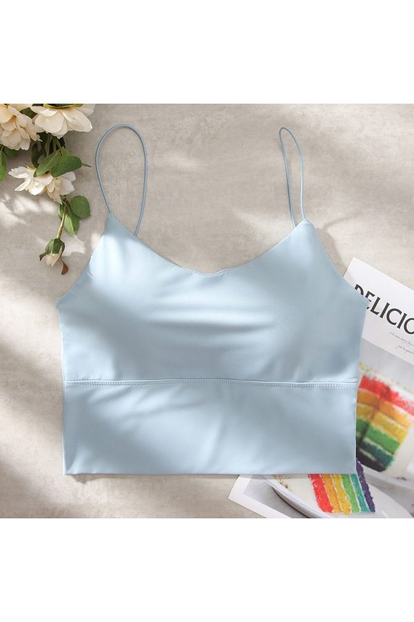 Choice Women s Solid Color Crop Tops Sports Bralette With Strap Off Shoulder Cotton Spandex Material Trendyol