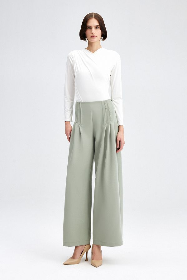Touché Privé-CREPE PANT WITH WAIST DETAIL 1