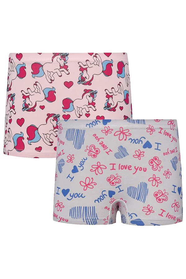 Choice Girls 2 Piece Unicorn Boxer Cotton Underwear Trendyol