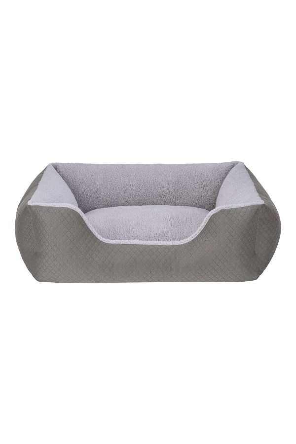 Grey plush dog bed sale