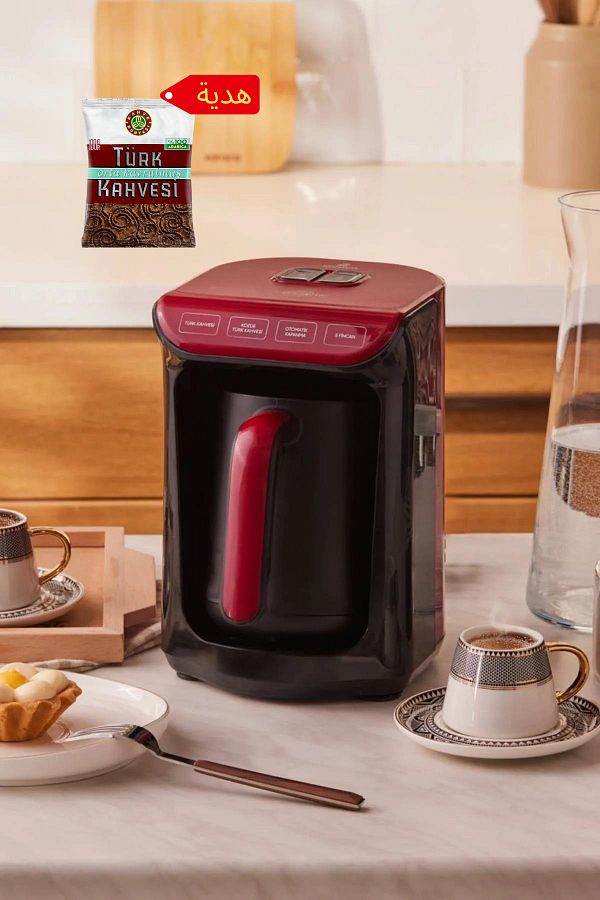 Karaca Hatir Emberde Turkish Coffee and Turkish Coffee Machine Red 5 Cup Capacity Coffee with Gift Trendyol