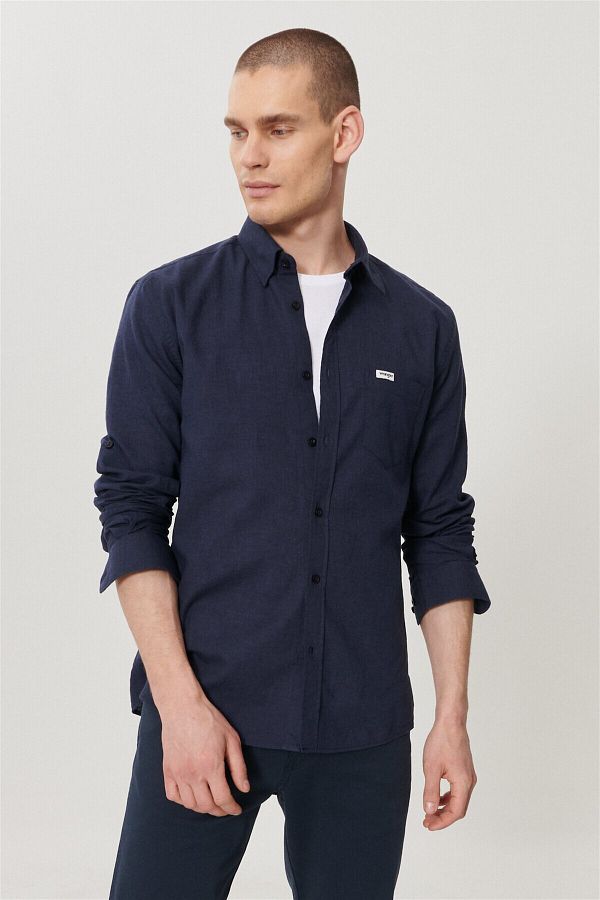 WRANGLER-Cămașă LS Cămașă pentru bărbați - W 211841410   Marinei 1