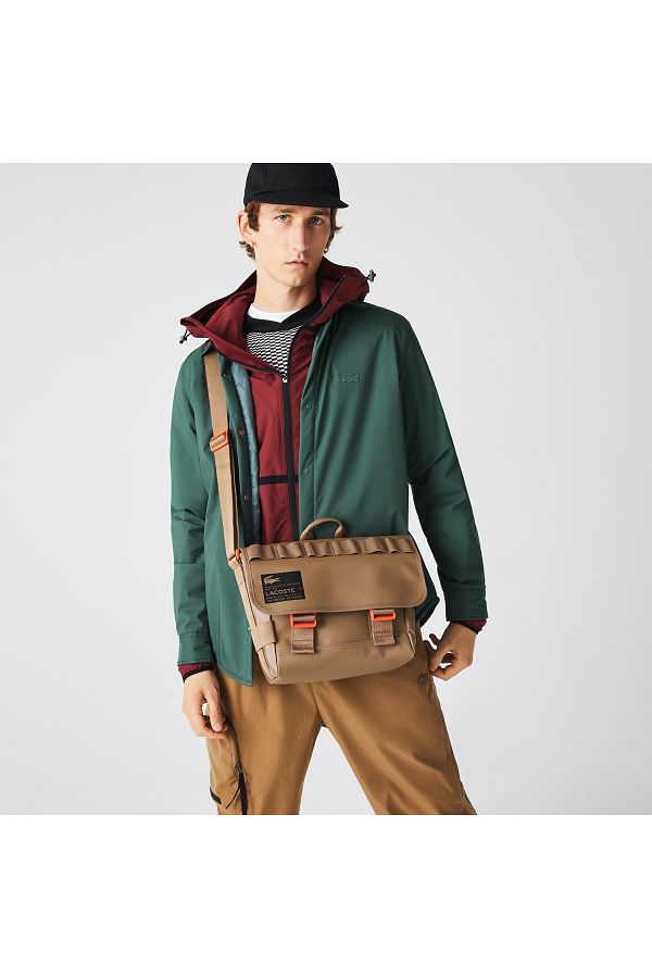 Lacoste Men s Brown Messenger Bag Stylish and Useful Trendyol