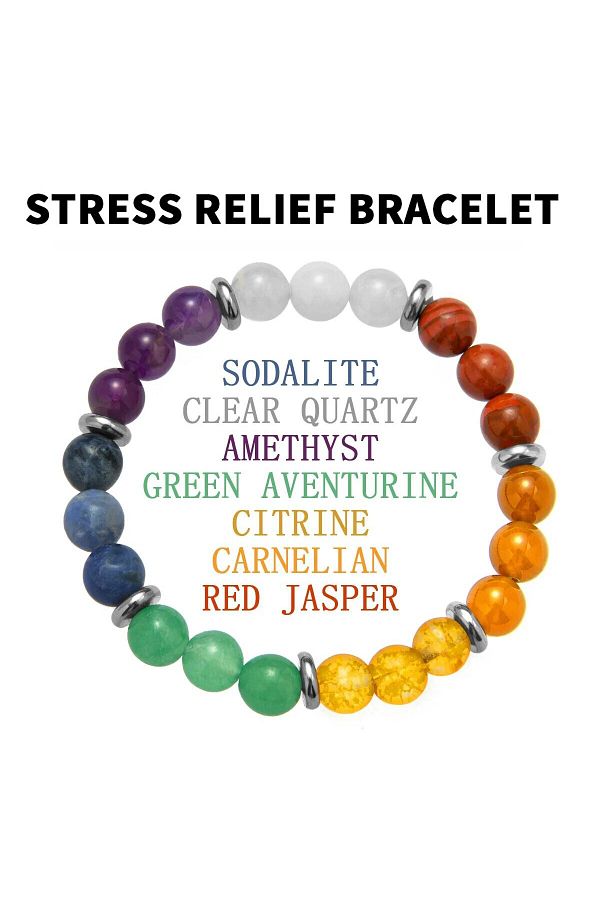Choice 6 Styles Stress Relief Bracelet Amethyst black Tourmaline clear Quartz hematite lepidolite rose Trendyol