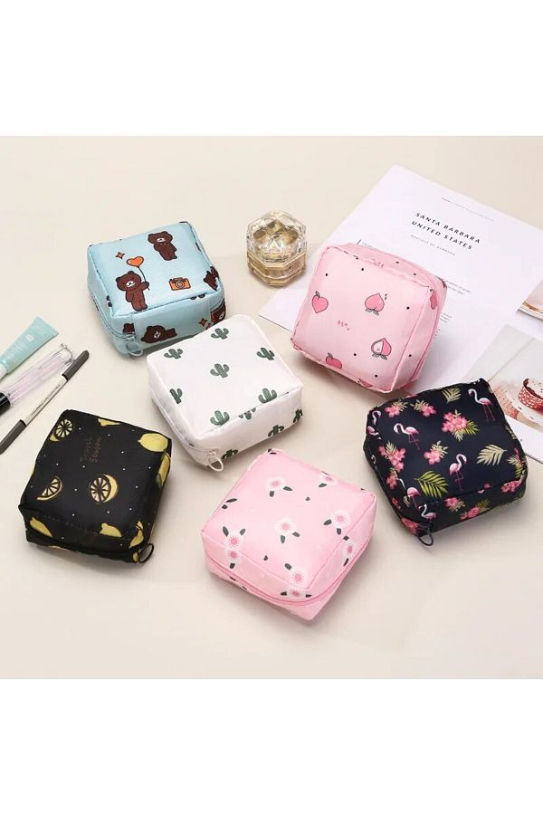 Choice Portable Storage Bag For Sanitary Napkin Pads Cartoon Cute Waterproof Sanitary Napkin Storage Bags Trendyol