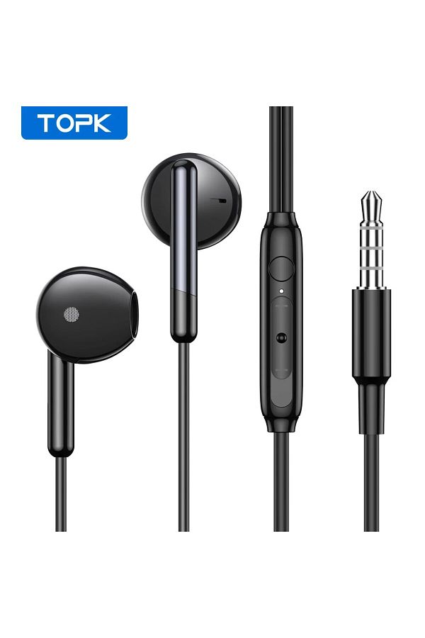 Choice-TOPK Earphone In-Ear Volume Control with Microphone 3.5mm Jack Universal for iPhone Android 1