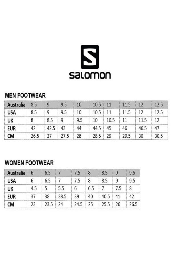 Salomon speedcross size guide on sale