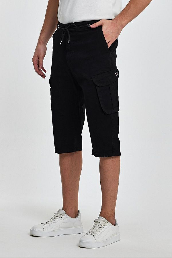 twentyfive25 Men s Cargo Pocket Knee Length Shorts Black Color Bermuda Capri Trendyol
