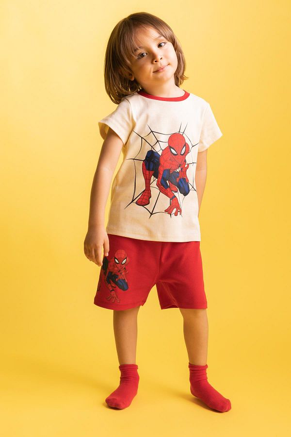 DeFacto-Kurzarm-Ripppyjama-Set „Marvel Spiderman“ für Babys (Jungen) Z4306a223hs 1