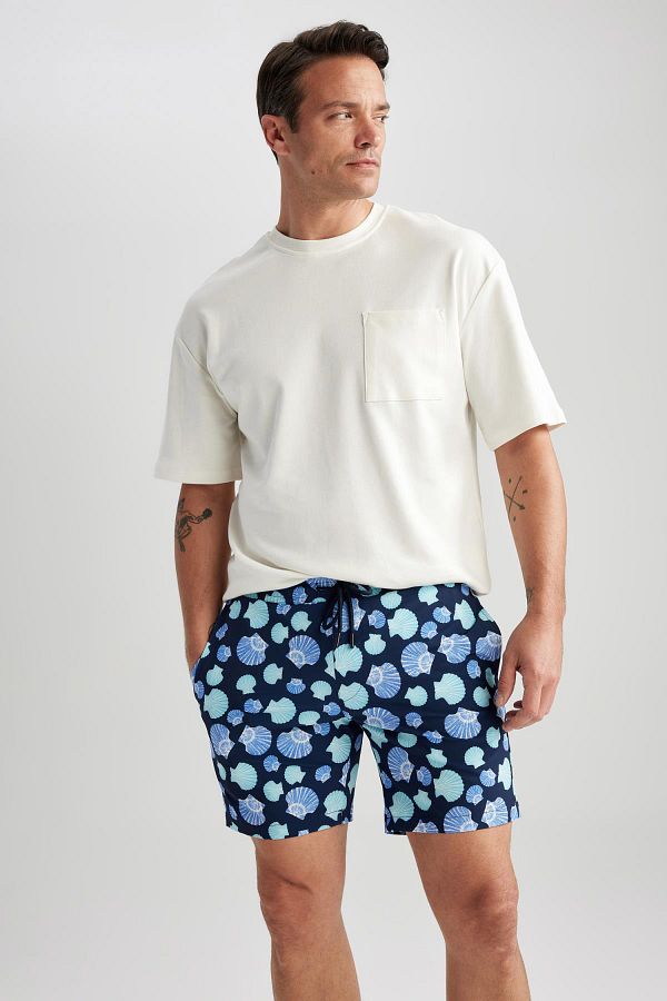 DeFacto-Flexible Patterned Regular Fit Short Length Swim Shorts - Z7416az23hs 1
