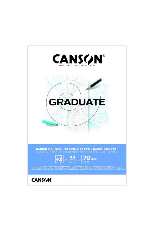 Canson-Aydınger Sketchbook Block - 70 gr.A4 40 Sheets Graduate Tracing Paper 1