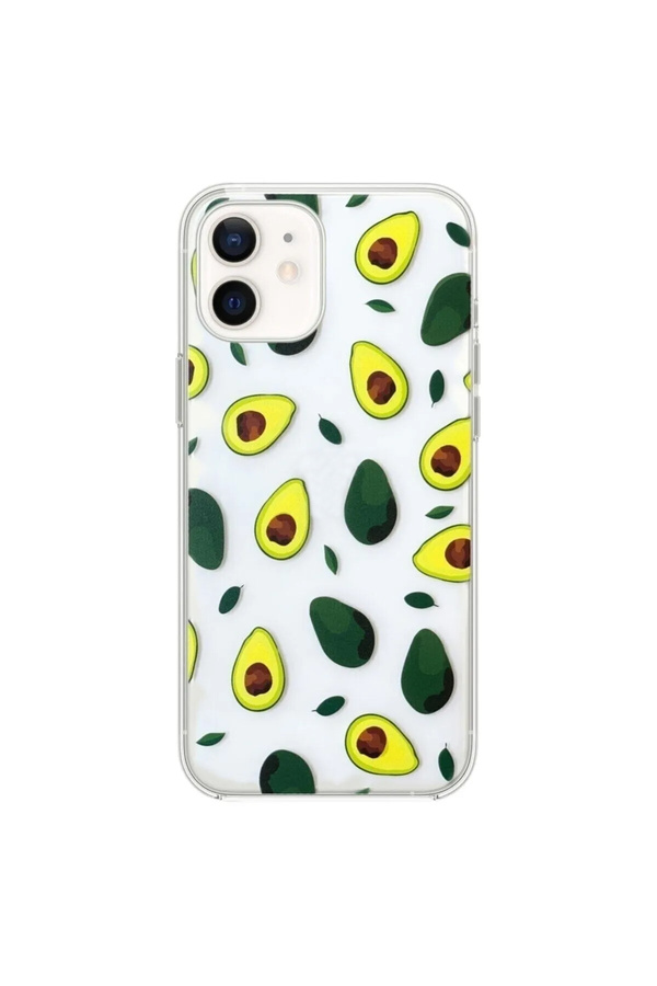 butikcase-iPhone 11 Compatible Patterned Transparent Avocado Case 1