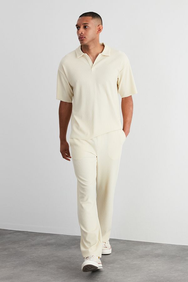 Trendyol Collection-Ecru-Farbe – knitterfreie, strukturierte Jogginghose mit weitem Bein TMNSS23EA00013 – limitierte Auflage 1