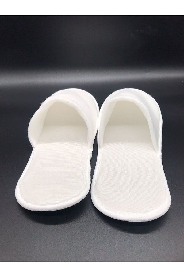 AK ER MALAT 100 Pairs 3MM Sole Polyester Towel Double Cover Hotel Type Slippers Trendyol