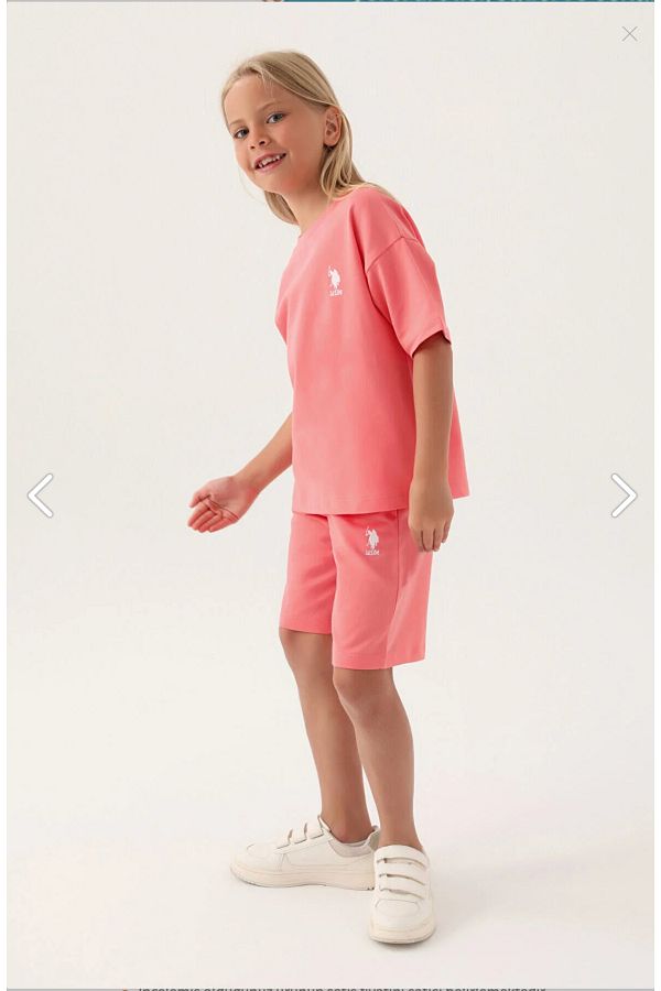 U.S. Polo Assn. Girl Licensed USPA Basic T shirt Shorts Set New Season 2024
