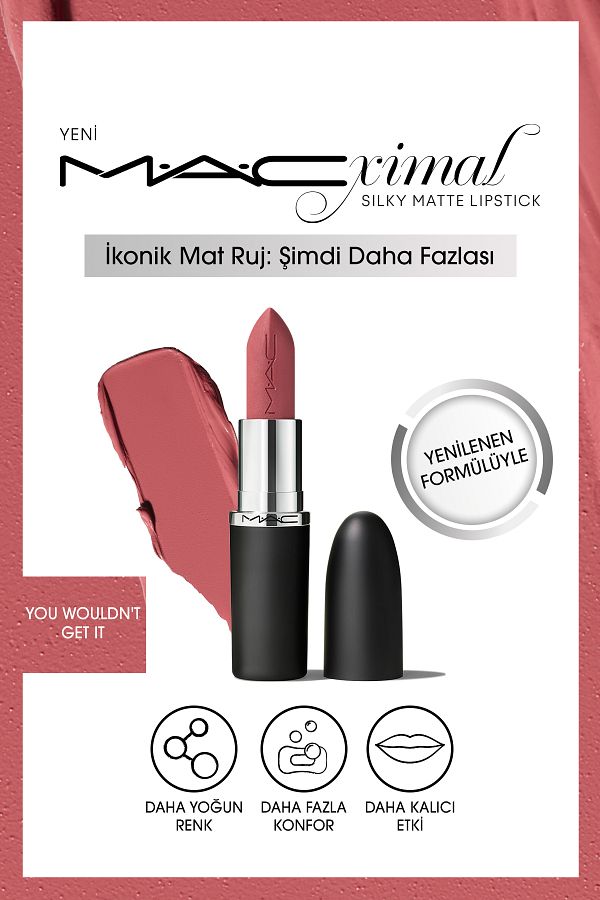 M.A.C-You Wouldn't Get It - M·A·CXIMAL Silky Matte Lipstick Moisturizing Lipstick 3.5 G 1