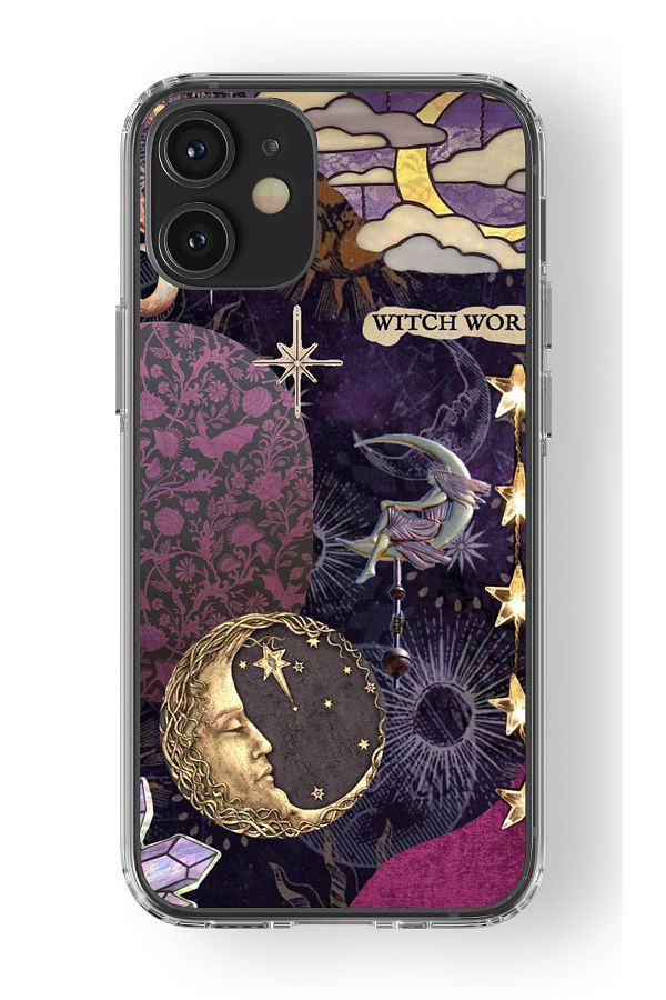 Multitronic-Iphone 12 Compatible Witch World Design Printed Transparent Case 1