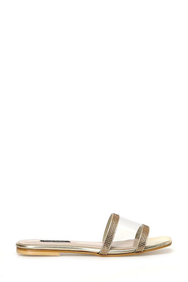 Nine West Nine West Hard Gold Color Slippers Trendyol