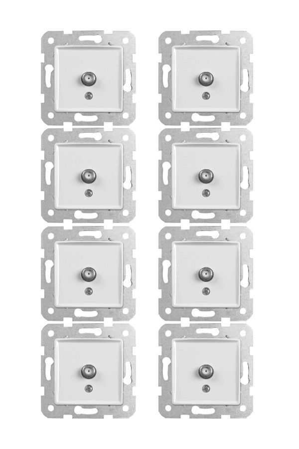 VİKO-Viko Linnera Satellite Socket with F Connector and End (Frame Included)90440096 (8 Pieces) 1