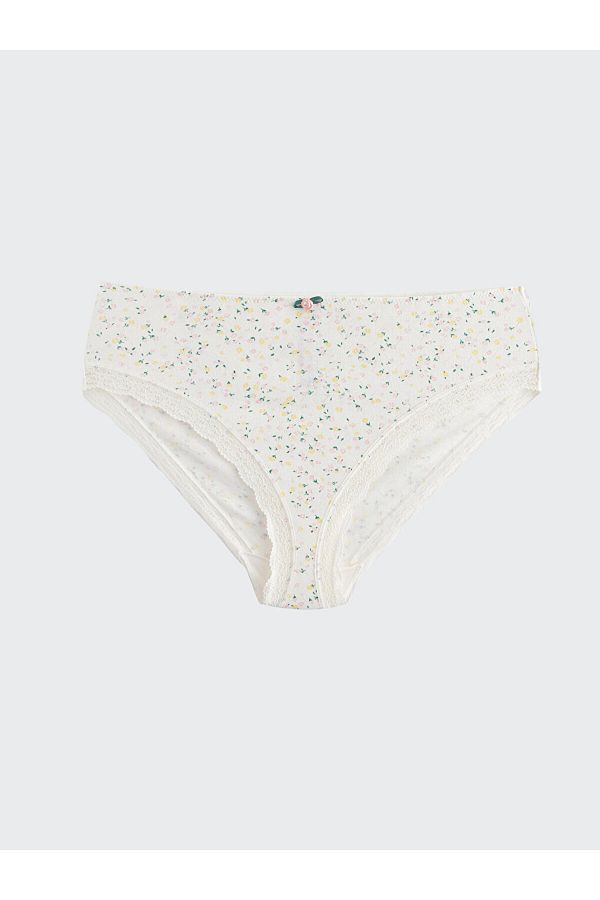 LC Waikiki-Ecru Printed Patterned Hipster Panties 1