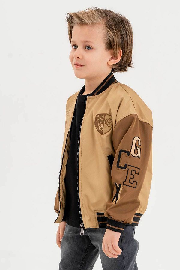 Gold Class Kidswear Waterproof College Boys Jacket with Embroidered Double Pockets Trendyol