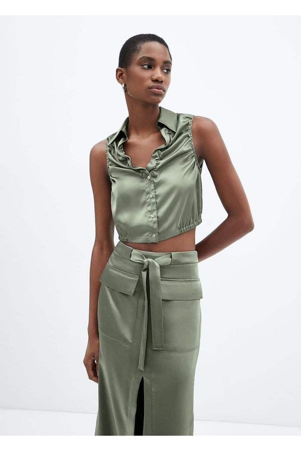 MANGO Woman-Saténová košile - shromážděný design 1